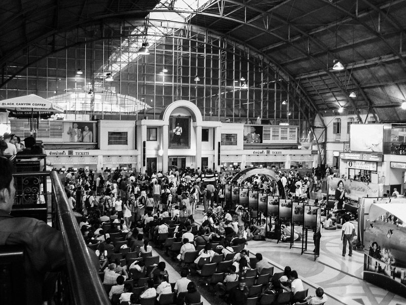 Crowded train station