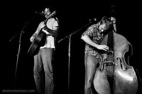 Israel Nebeker and bassist Like Ydstie of Blind Pilot perfrom at the Hi-Dive in Denver, Colorado